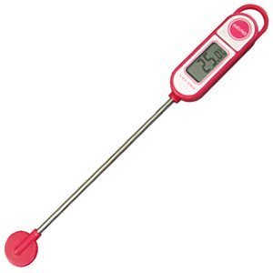 一鑫餐具【日本 DRETEC 多利科 電子溫度計 O-264 紅色】食物溫度計咖啡機溫度計油炸機溫度計公司貨