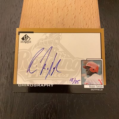 1999 SP Top Prospects Chirography Reggie Taylor Auto Gold #18/25 親筆簽名 棒球卡