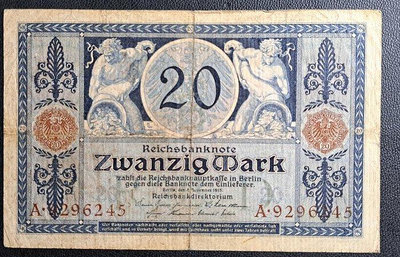 1915年德國20 mark 紙鈔