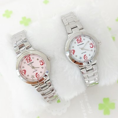 日本Tivolina女錶手錶26mm/小款小而美/數字鑽釘小星星/藍寶石水晶鏡面/精緻小巧(白面)特價