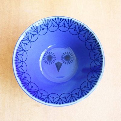 Mikke純藍貓頭鷹紋路碗，附盒裝～最特別的禮物都在奧爾思～