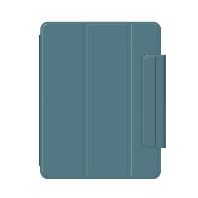 GMO  2免運Apple蘋果iPad Pro 12.9吋2018三折磁吸夾磁吸扣皮套白冰藍保護套殼防摔套殼