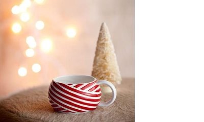 耶誕好禮,含運費499元~STARBUCKS星巴克咖啡2013紅白條紋雙色甜蜜糖果馬克杯-12oz.