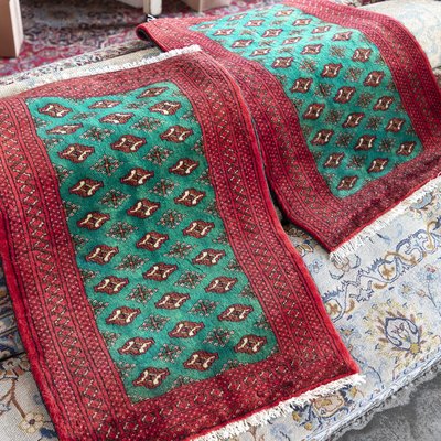 米可家飾~82x56 小尺寸波斯Turkmen牧民手工羊毛地毯復古門廳床邊地毯手工地毯