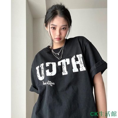 CK生活館Focus 白色復古 HTCU 中性超大 ulzzang 100% 棉 T 恤
