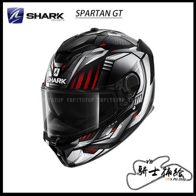 ⚠YB騎士補給⚠ SHARK SPARTAN GT Replikan 黑鉻銀 KUS 全罩 鯊魚 內墨片 眼鏡溝 安全帽