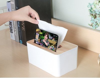 Boozakka 生活雜貨 手機架 原木 原木手機架 大款 淺木色 面紙盒 紙巾盒 衛生紙盒 木製餐巾盒 OSU18P2