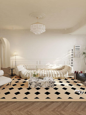 復古花磚地毯客廳法式奶風暖色茶幾毯簡約代可擦除螨地墊
