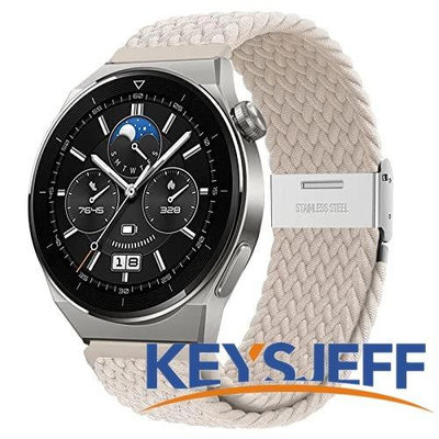 兼容華為 GT 3 Pro 46MM 錶帶編織尼龍錶帶, 三星 Galaxy Watch 3 45mm 錶帶, 編織布