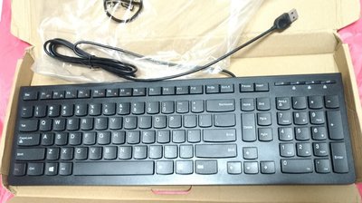 LENOVO 黑色 多媒體 有線 標準鍵盤 USB,防水 排水孔設計 巧克力薄型 鍵盤