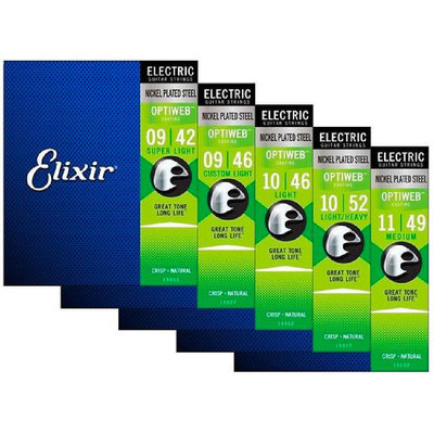 Elixir Optiweb 09-42/09-46/10-46 各式 Size Opti 超薄膜 電吉他 弦