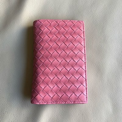 [熊熊之家]全新正品 BOTTEGA VENETA BV 蜜桃色 15卡 短夾