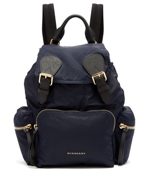 Burberry rucksack backpack 中型後背包  深藍色 全新 正品