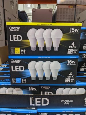 機械蠻牛『 15瓦 LED E27 燈泡 4入 黃光/白光 雙色可選 FEIT LED燈泡 節能燈泡