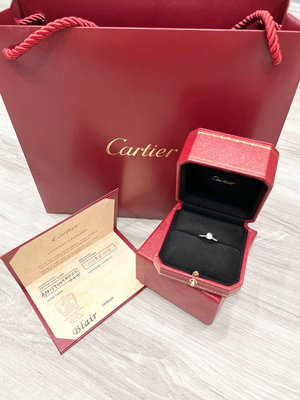 Cartier 卡地亞 經典 1895系列 單鑽戒指 鉑金 0.3克拉