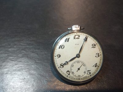 【古錶傳承】瑞士 EMWE 古董懷錶 手上鏈 金屬面 藍鋼寶璣針 小秒針  無底價 標多少都賣！