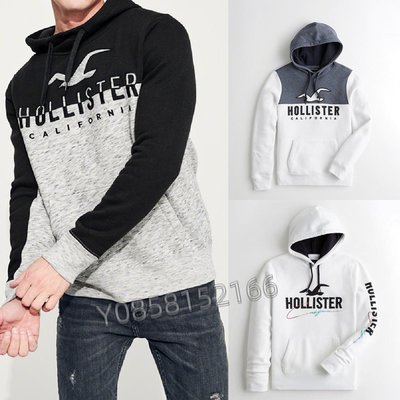 ❤Miss baby❤ HCO 男士hollister 加絨 純色 厚長袖連帽帽T桖