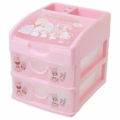 【熱賣下殺】日本正版三麗鷗庫洛米美樂蒂kitty桌面儲物盒雜物文具收納抽屜柜