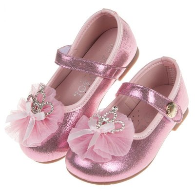 童鞋(15.5~20公分)BABYVIEW台灣製閃亮粉色王冠兒童公主鞋K9E860G