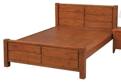 【萊夫家居】SN-305-3：淺胡桃6尺雙人床台【台中家具】床架 松木實木床 床板高低可調 台灣製造 雙人加大