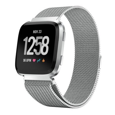 IS原裝錶帶 Fitbit Versa 2 Lite Versa2硅膠米蘭尼斯金屬不銹鋼磁吸替換錶帶