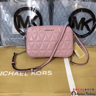 潮品爆款 MICHAEL KORS MK包  新款粉色菱格小方包  輕奢時尚-雙喜生活館