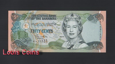 【Louis Coins】B1808-BAHAMAS-2001巴哈馬紙鈔-50 Cents(675)