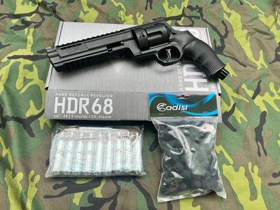 【戰地補給】 UMAREX HDR68居家防禦左輪槍(附贈100顆德國進口橡膠彈+10支德文版CO2小鋼瓶)