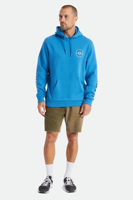 MISHIANA 美國品牌 BRIXTON 男生款棉質刷毛長袖連帽上衣 ( 藍色新款.特價出售 )