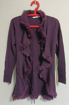 百貨公司專櫃品牌IÉNA IENA 紫色針織毛毛外罩 羊毛外套