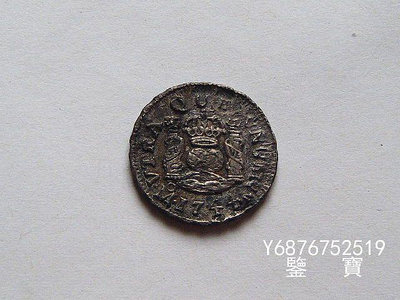 【鑒 寶】（外國錢幣） 西屬墨西哥雙地球1744年1/2R雙柱銀幣 XWW293