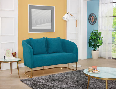新和興家居-得意2人沙發椅(藍色)/雙人沙發/布沙發/套房沙發/等候椅/營業用椅0611-42242-4