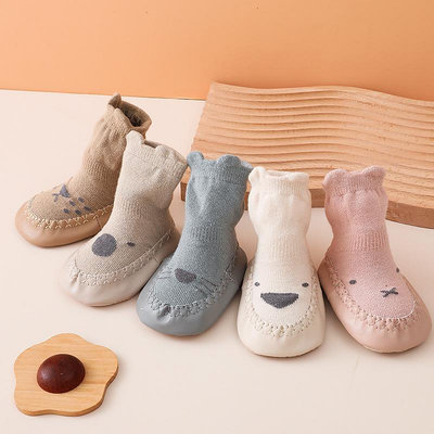 年秋冬新款嬰兒鞋襪地板鞋寶寶學步襪兒童防滑地板襪中筒襪子