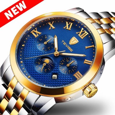 【潮裡潮氣】TEVISE特威斯品牌機械錶手錶運動款多功能全自動機械防水休閒男士手錶