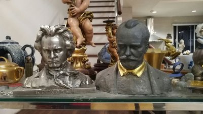 貝多芬 柴可夫斯基 金屬雕像 合賣特價 12000