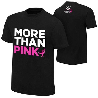 WWE摔角衣服 Susan G. Komen More Than Pink 戰勝癌癥公益黑色短袖T恤 買三免運