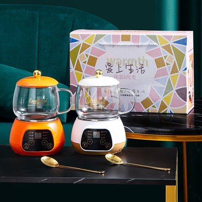 現貨熱銷-多功能觸屏式電熱杯分體式辦公室小型煮茶壺一人份陶瓷玻璃電燉杯