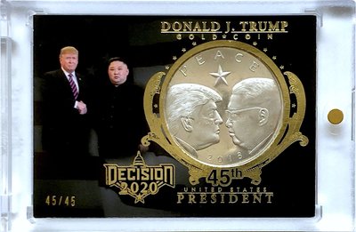 川普 金正恩 2020 Decision Golden Coin限量45張尾號金幣卡～
