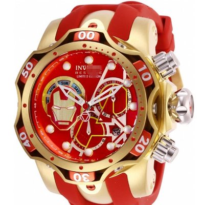 漫威限量鋼鐵紅色INVICTA英弗它同款歐美熱銷石英男士手表