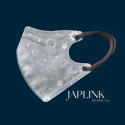3件免運~~JAPLINK 水墨・黛墨+星月。日+星月。夜 立體 口罩-共3袋 全新品