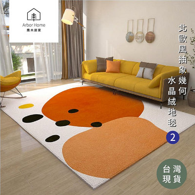台灣本土賣家北歐風簡約地毯 加厚水晶絨 抽象幾何風 客廳 臥室 地墊 防滑地毯 家用地墊床邊毯 沙發地毯