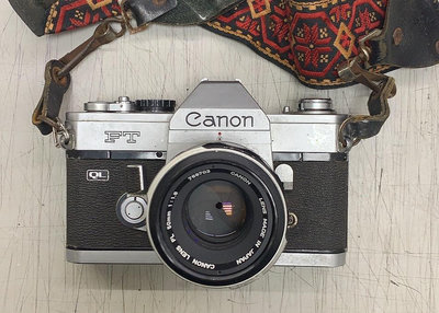 【尚典3C】佳能 Canon FT QL純手動全金屬機械相機 功能正常 加送閃光燈及鏡頭各一顆  中古.二手.