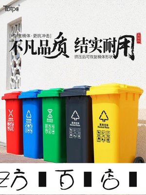方塊百貨-中TBTPC四色垃圾分類垃圾桶大號商用戶外環衛帶蓋公共場合大容量-服務保障