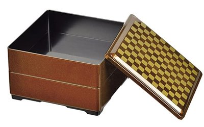 13691A 日本製 限量品 日式典雅格子雙層便當盒 和風定食洋食餐盒二層野餐露營壽司盒餐廳居家節慶便當箱