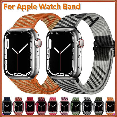 蘋果尼龍錶帶適用於 Apple watch 8 7 6 5 Ultra 49mm-3C玩家