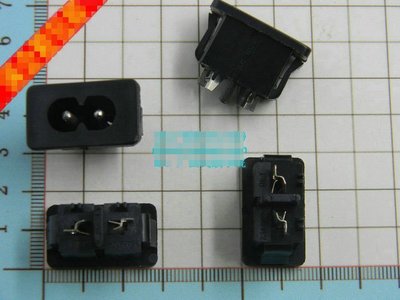 二芯AC電源插座 AC-009 8字尾 2腳焊線 帶卡位元 八字插座 (10個一拍) w87 [75799]