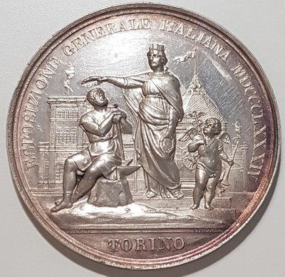 義大利銀章1884 Italy General Exhibition in Turin Silver Medal.