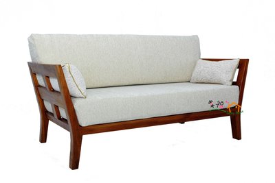 幸福家實木傢俱 北歐風柚木沙發,雙人座 2人座,含坐墊, 全柚木 現代經典(SOFA 8)