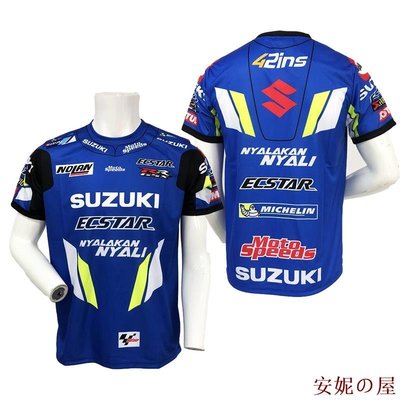 好好先生鈴木SUZUKI夏季短袖騎行服男 速乾透氣騎士服 排汗輕量 機車服 男士運動休閒T恤