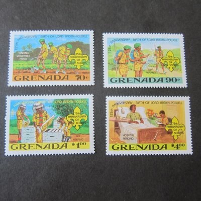 【雲品二】格林納達Grenada Sc 1088-1091 Scouts set MNH 庫號#B503 50531